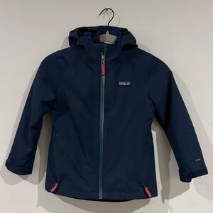Patagonia Kids' Dark Blue Raincoat with Red Accents